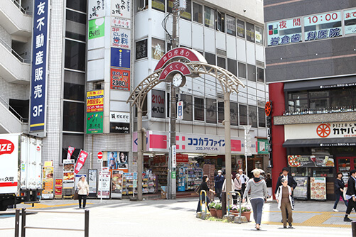 ① 荻窪駅・東口改札→南口から地上に出て、南口仲通り商店街に入ります。